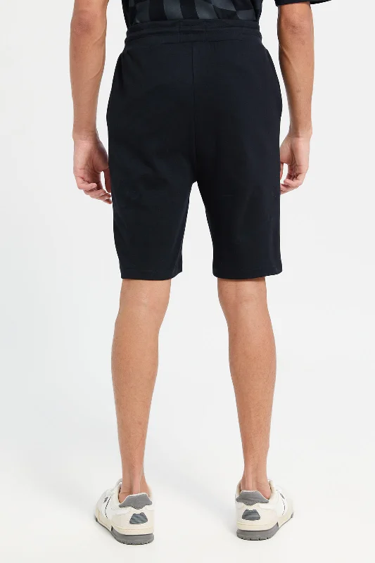 Men Black Printed Lounge Shorts