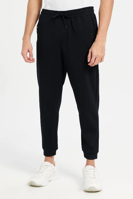 Men Black Solid Active Pants