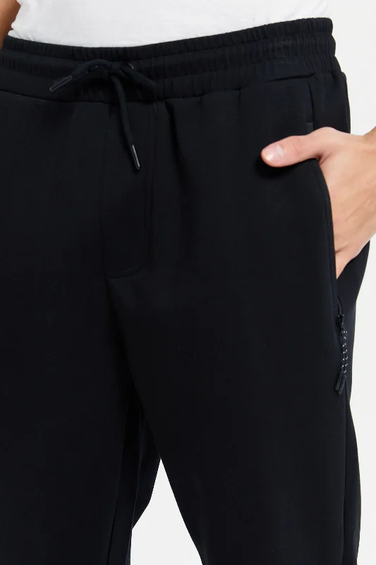 Men Black Solid Active Pants