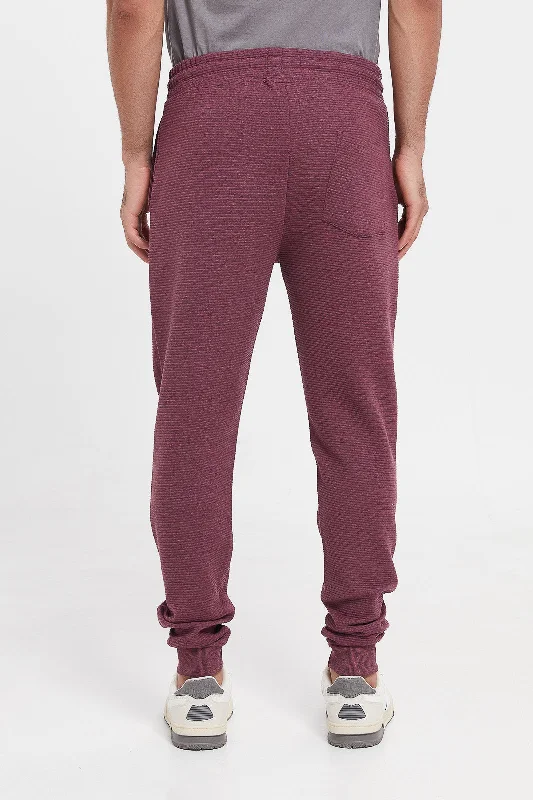 Men Burgundy Ottoman Jog Pants