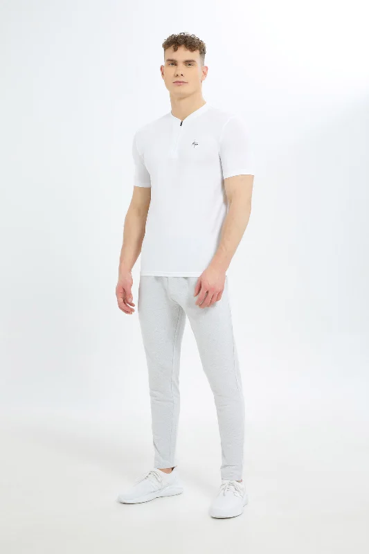 Men Ecru Skinny Active Pant