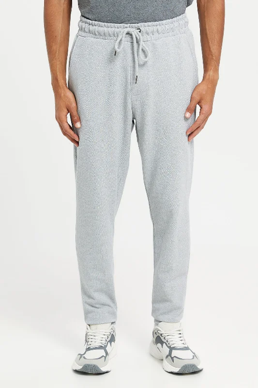 Men Grey Pique Joggers