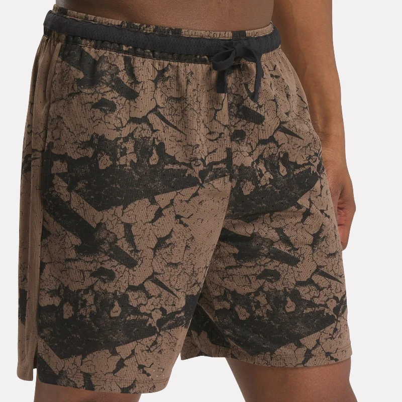 Reebok Basketball Transition Allover Print Shorts Utility Brown