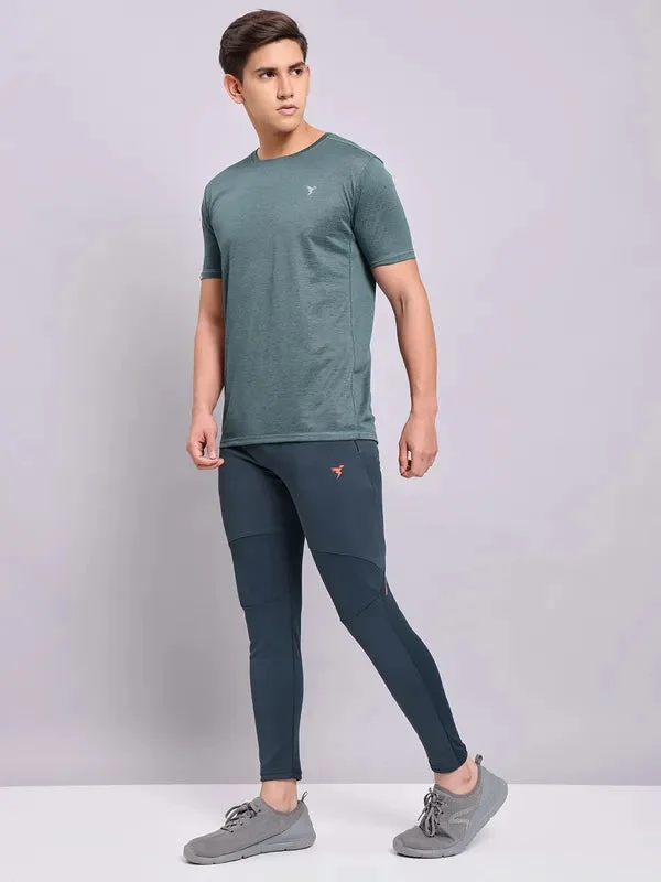 Men Solid Slim Fit Trackpants with TECHNO DRY