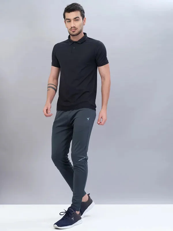 Men Solid Slim Fit Trackpants with TECHNO DRY