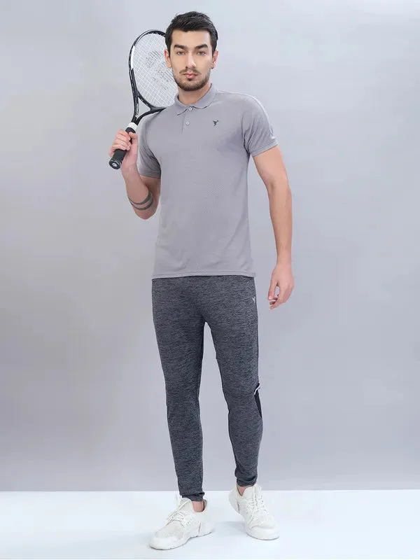 Men Melange Slim Fit Trackpants with TECHNO DRY