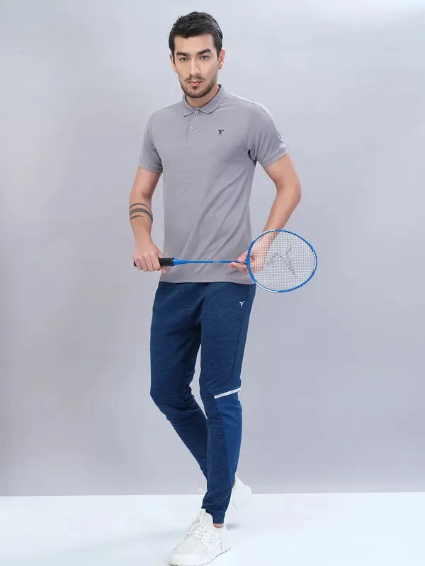 Men Melange Slim Fit Trackpants with TECHNO DRY