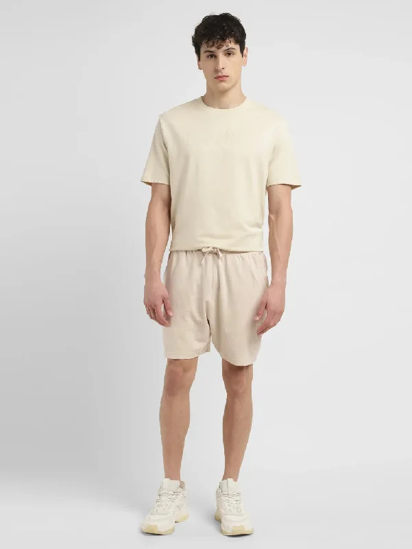 Men's Cream Regular Fit Shorts