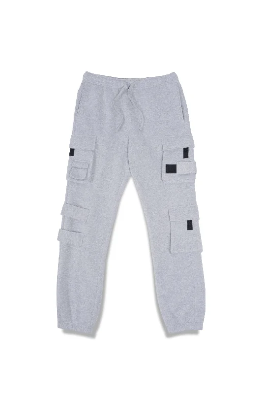 Multi Pocket Velcro Detail Fleece Cargo Sweatpant