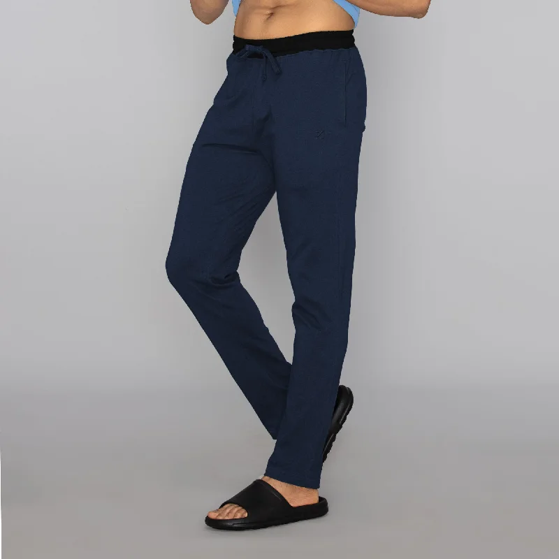 Nova Cotton Rich Track Pants Navy Blue