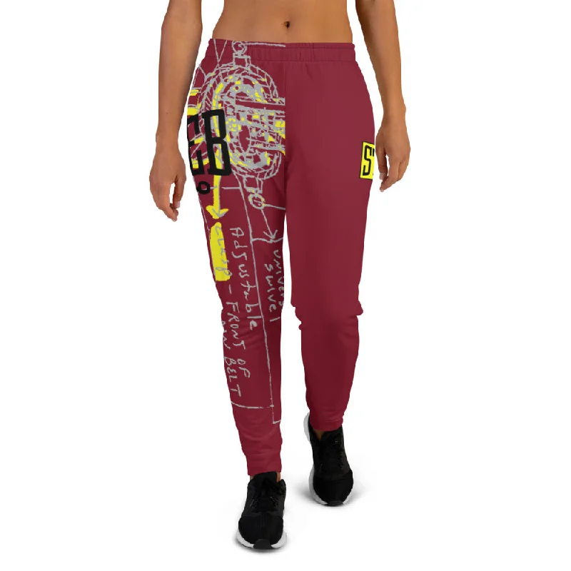 STREB/Voodo Fé Flying Machine Fall Colors Collection women's Joggers-Burgundy