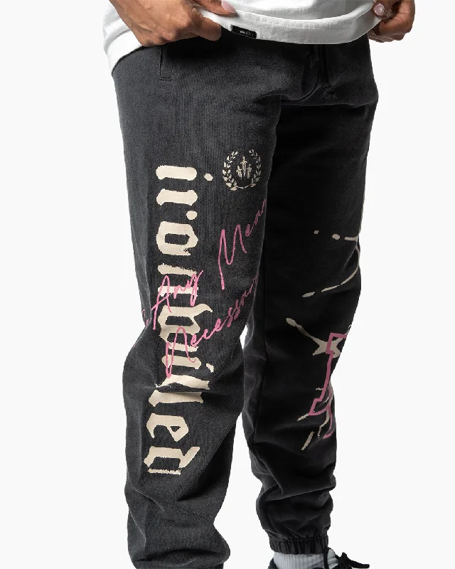 WOMEN'S THRASHED RELAXED SWEATPANTS - VINTAGE BLACK