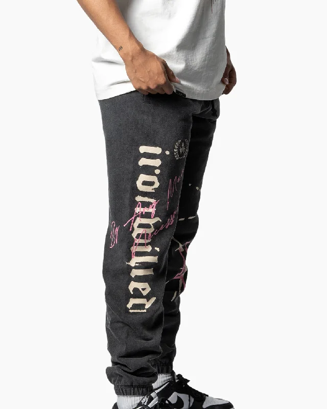 WOMEN'S THRASHED RELAXED SWEATPANTS - VINTAGE BLACK